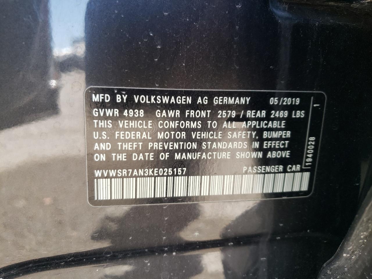 WVWSR7AN3KE025157 2019 Volkswagen Arteon Sel