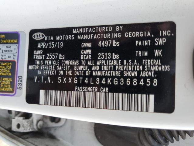 5XXGT4L34KG368458 KIA Optima Lx