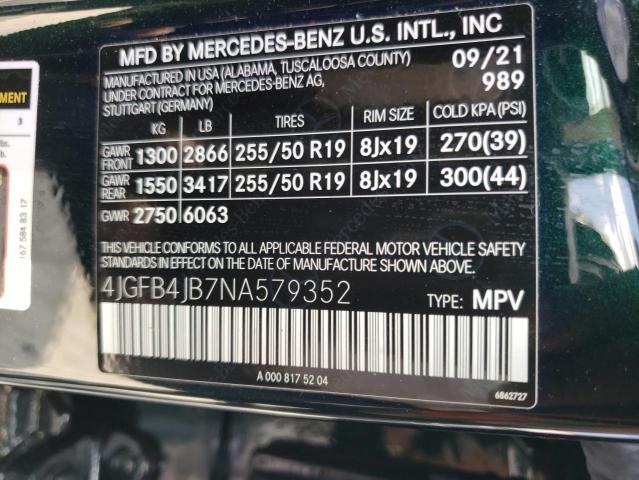 4JGFB4JB7NA579352 Mercedes-Benz GLE 350