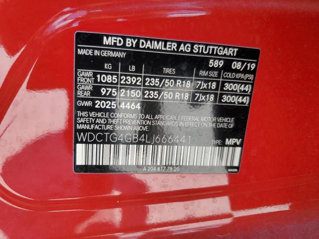 WDCTG4GB4LJ666441 Mercedes-Benz Gla 250 4matic