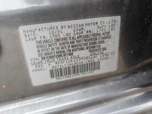 3N1CN8EV3ML921402 Nissan VERSA SV
