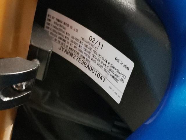 2011 YAMAHA FZ8 N JYARN27E9BA001047