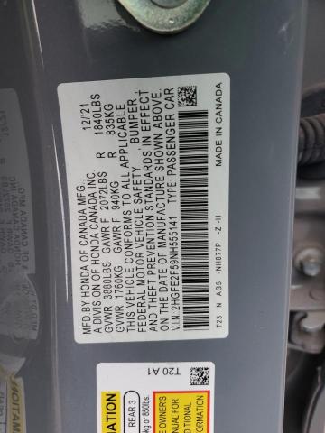 2HGFE2F59NH555141 Honda Civic Sport