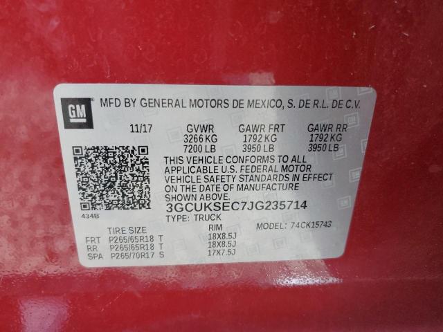 2018 CHEVROLET SILV1500 4 3GCUKSEC7JG235714