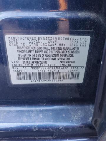 3N1AB7APXHY236842 | 2017 NISSAN SENTRA S