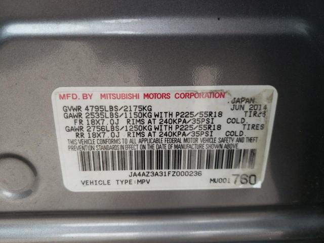2015 MITSUBISHI OUTLANDER - JA4AZ3A31FZ000236