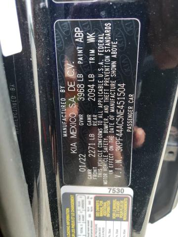 3KPF44AC5NE451504 KIA FORTE GT