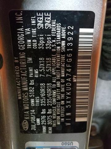 5XYKUDA74FG613922 KIA SORENTO EX