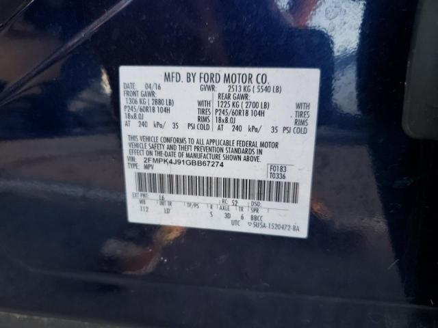 2FMPK4J91GBB67274 Ford EDGE SEL