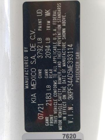 3KPF34AD5ME393114 KIA Forte Gt Line