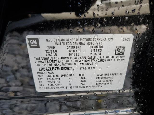 LRBAZLR47ND029740 | 2022 BUICK ENVISION P