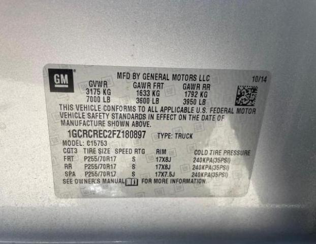 1GCRCREC2FZ180897 Chevrolet Silverado C1500 Lt