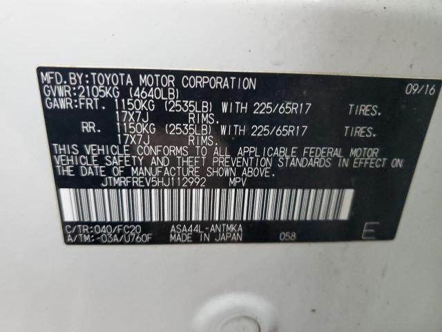 2017 Toyota Rav4 Xle VIN: JTMRFREV5HJ112992 Lot: 69809223