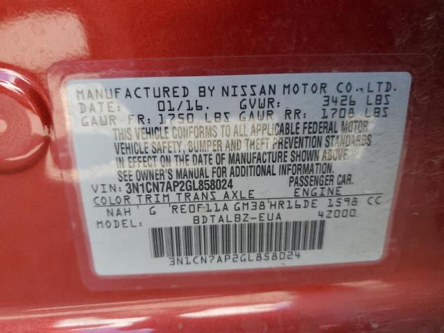 3N1CN7AP2GL858024 Nissan VERSA S