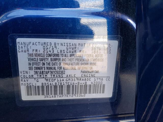 3N1AB7AP7KY293362 Nissan SENTRA S