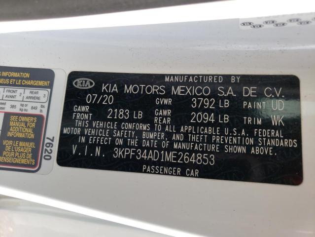 3KPF34AD1ME264853 | 2021 KIA FORTE GT L