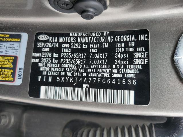 5XYKT4A77FG641636 KIA SORENTO LX