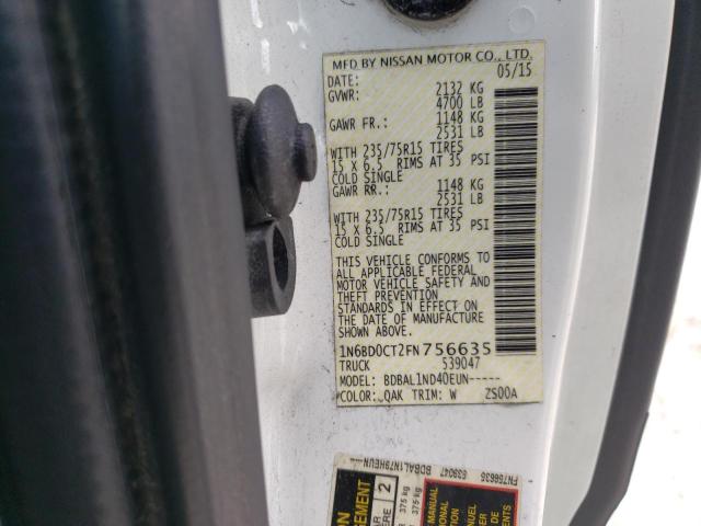 1N6BD0CT2FN756635 Nissan FRONTIER S