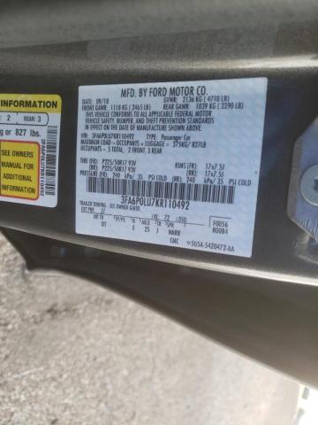 3FA6P0LU7KR110492 2019 FORD FUSION, photo no. 13