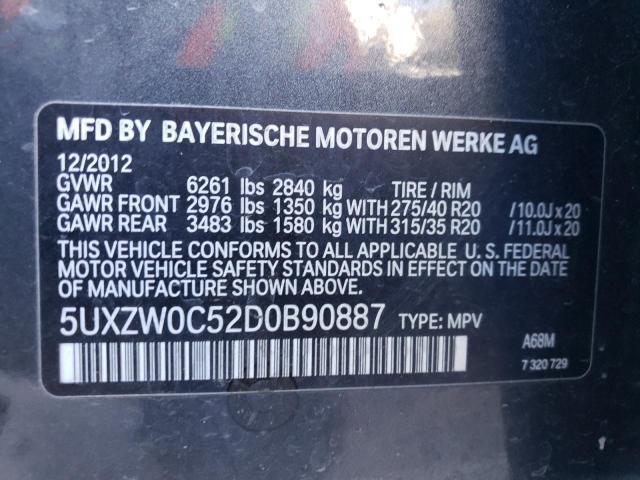 VIN 5UXZW0C52D0B90887 2013 BMW X5, Xdrive35D no.12