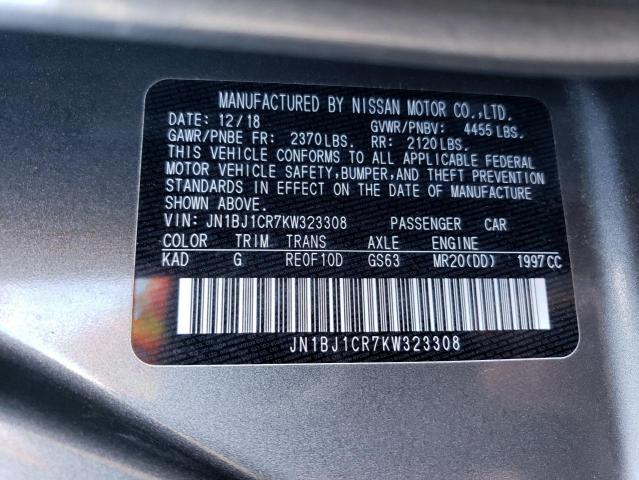 JN1BJ1CR7KW323308 Nissan Rogue Sport S