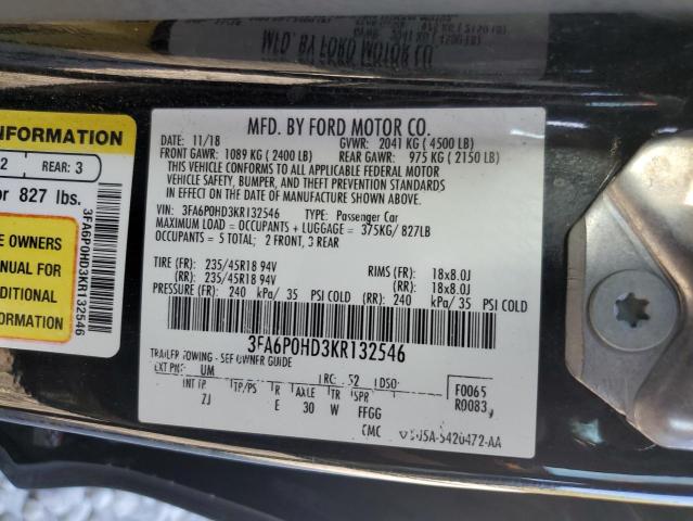 3FA6P0HD3KR132546 Ford Fusion SE 10