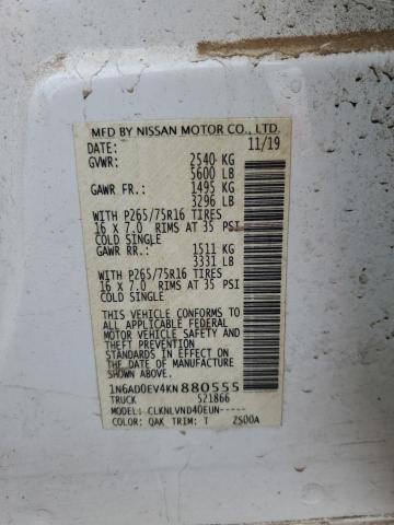 1N6AD0EV4KN880555 Nissan FRONTIER S