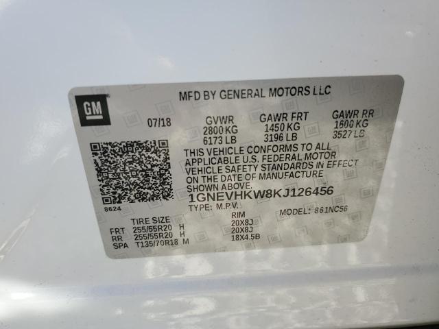 1GNEVHKW8KJ126456 | 2019 Chevrolet traverse lt