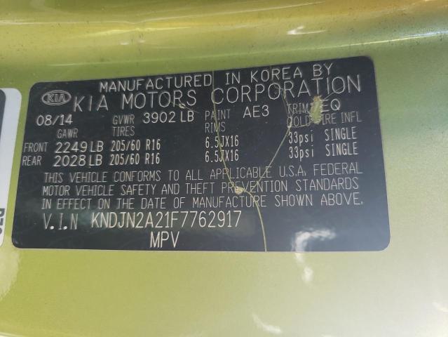 KNDJN2A21F7762917 | 2015 KIA SOUL