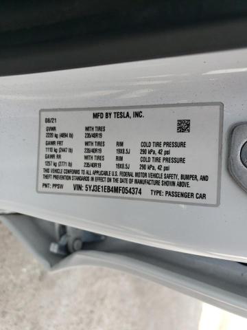 5YJ3E1EB4MF054374 | 2021 TESLA MODEL 3