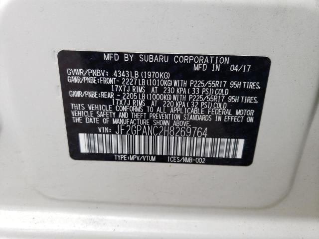 JF2GPANC2H8269764 Subaru Crosstrek Limited