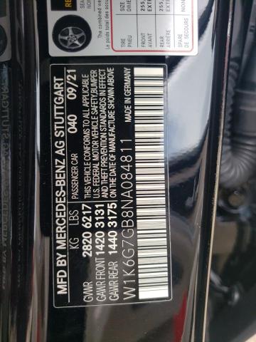 2022 MERCEDES-BENZ S 580 4MAT - W1K6G7GB8NA084811