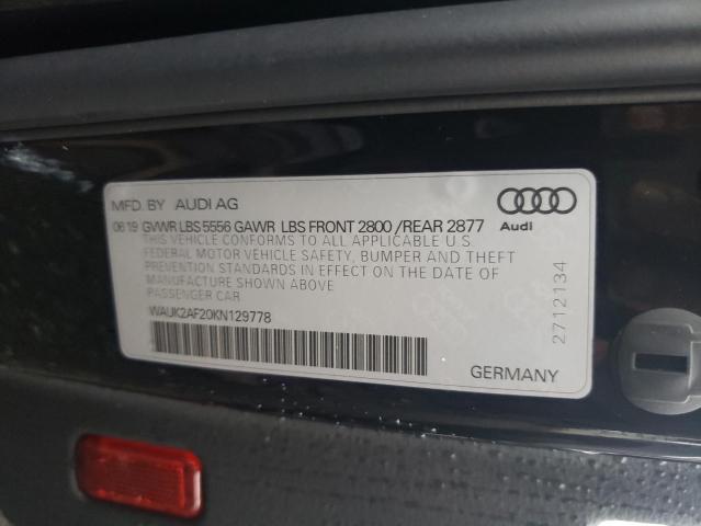 WAUK2AF20KN129778 Audi A6 PREMIUM