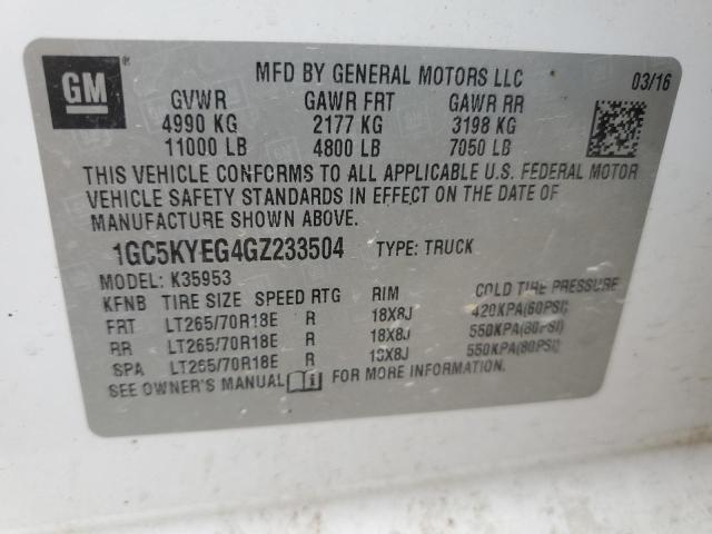 1GC5KYEG4GZ233504 Chevrolet Silverado K3500