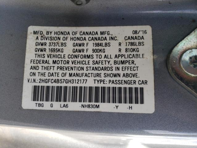 2016 HONDA CIVIC LX - 2HGFC4B57GH312177