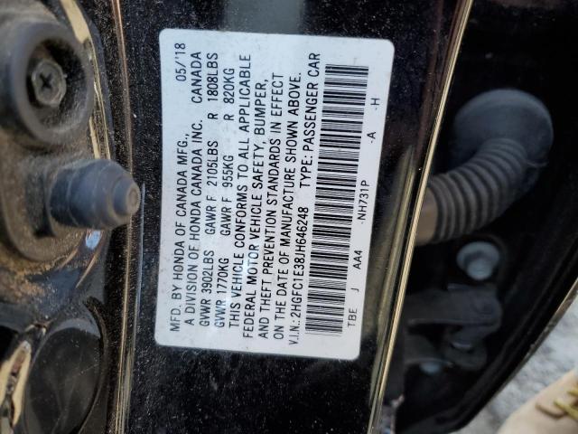 2018 HONDA CIVIC EX - 2HGFC1E38JH646248