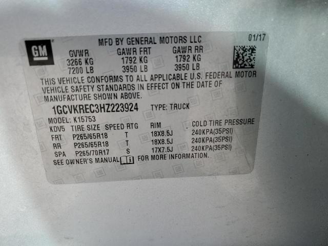 VIN 1GCVKREC3HZ223924 2017 Chevrolet Silverado, K15... no.12