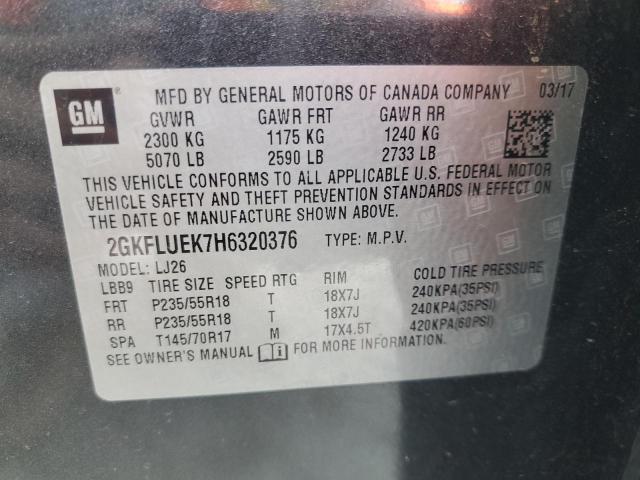 2017 GMC TERRAIN 2GKFLUEK7H6320376