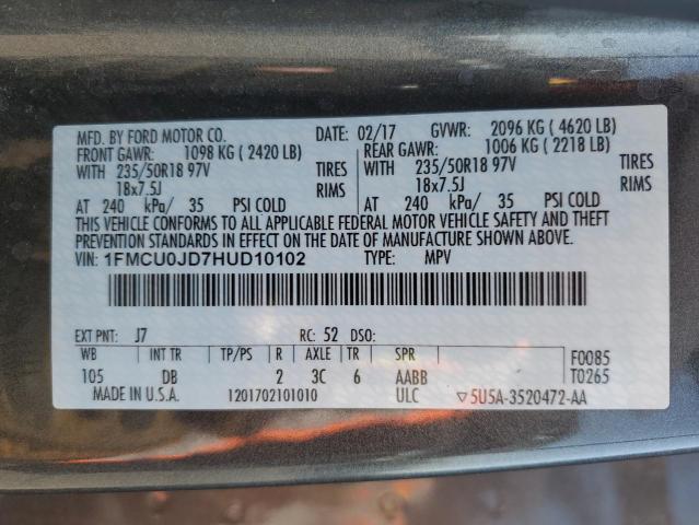 2017 FORD ESCAPE TIT - 1FMCU0JD7HUD10102