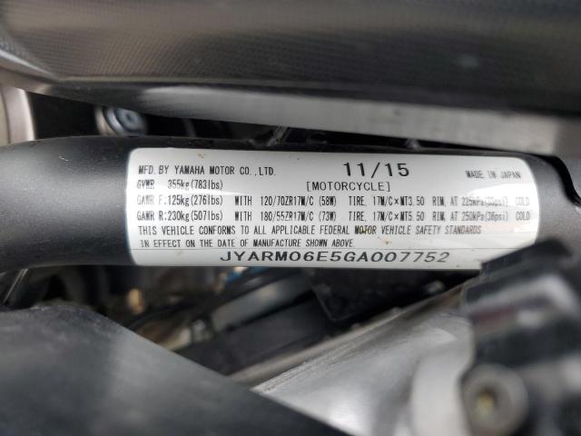 2016 YAMAHA FZ07 JYARM06E5GA007752