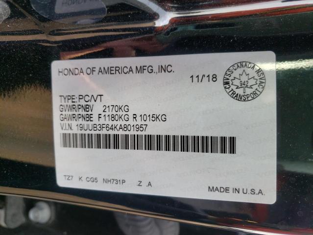 2019 ACURA TLX TECHNO 19UUB3F64KA801957