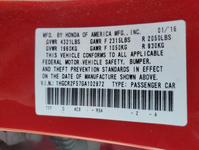 2016 HONDA ACCORD SPO - 1HGCR2F57GA102872