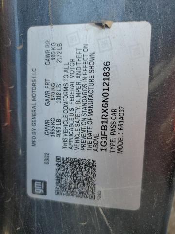 2022 CHEVROLET CAMARO LS - 1G1FB1RX6N0121836