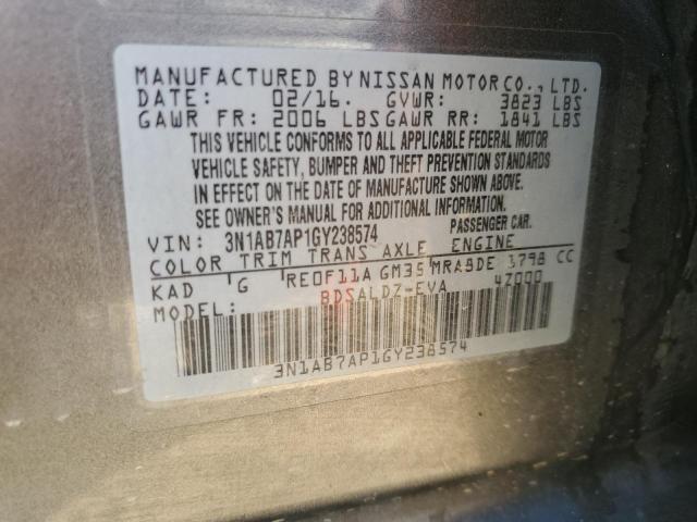 VIN 3N1AB7AP1GY238574 2016 Nissan Sentra, S no.12