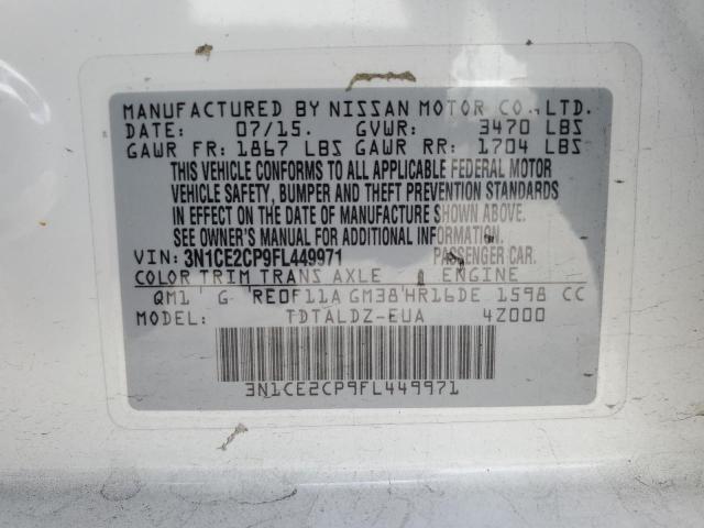 VIN 3N1CE2CP9FL449971 2015 Nissan Versa, S no.12