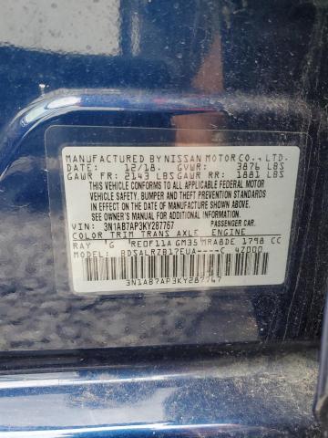 VIN 3N1AB7AP3KY287767 2019 Nissan Sentra, S no.12