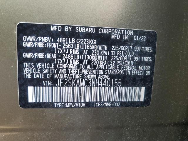 2022 SUBARU FORESTER W - JF2SKAMC3NH440155