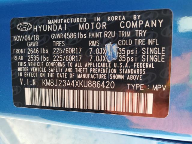 VIN KM8J23A4XKU886420 2019 Hyundai Tucson, SE no.14