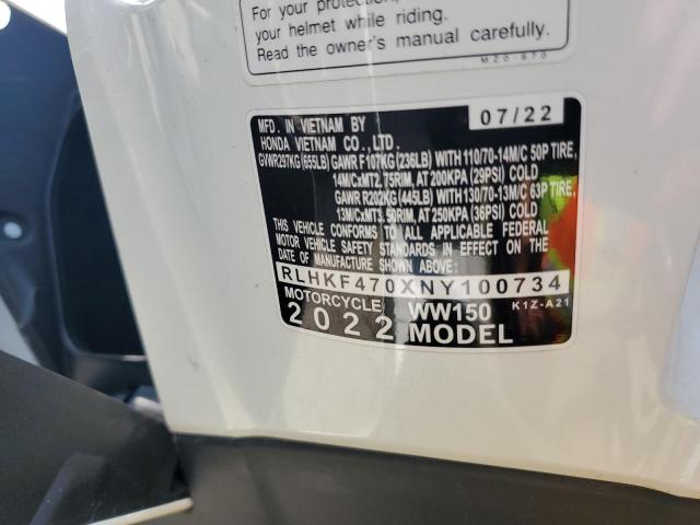 2022 HONDA WW150 - RLHKF470XNY100734