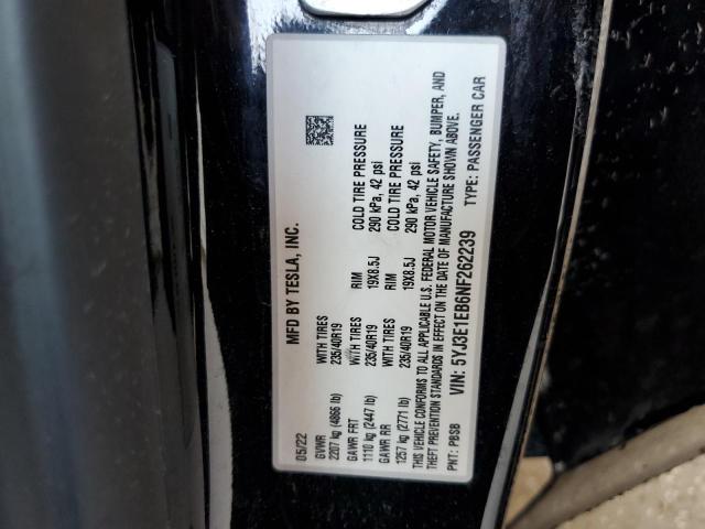 2022 TESLA MODEL 3 - 5YJ3E1EB6NF262239